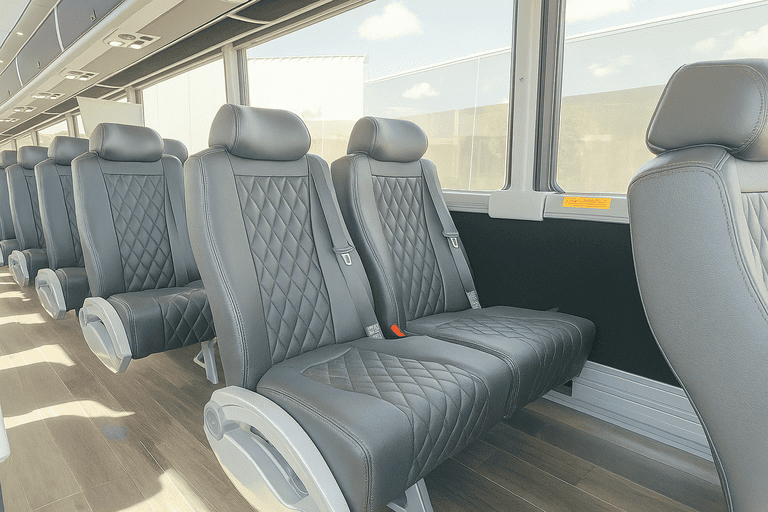 interior of Coach Bus Mesquite charter bus