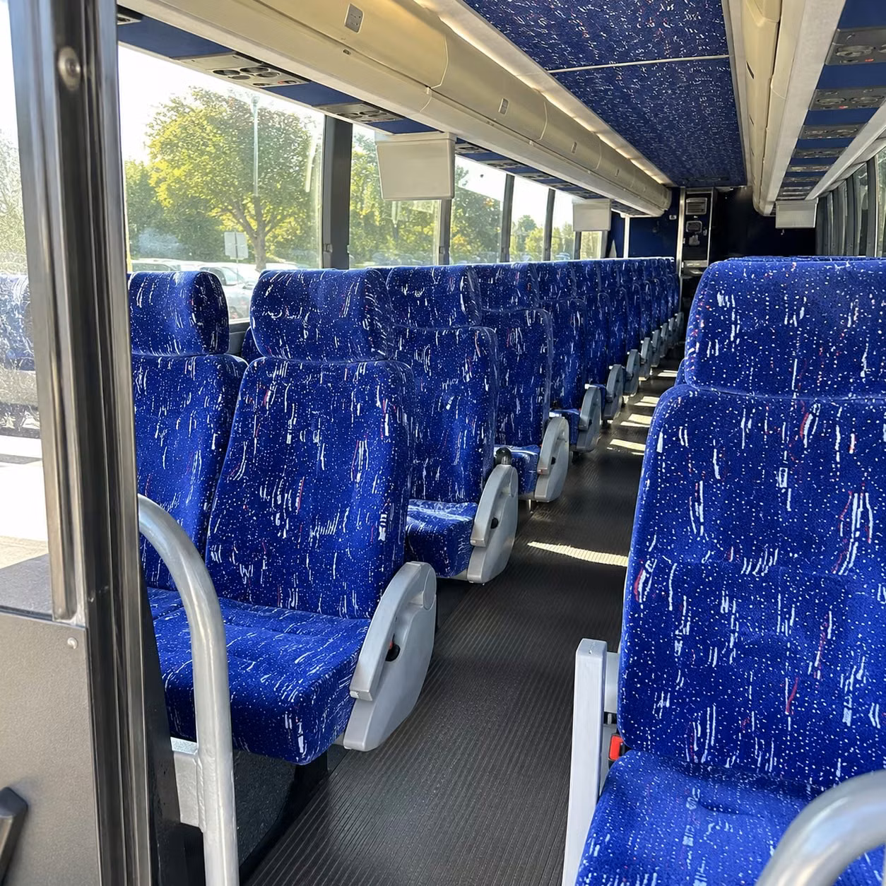 56 passenger charter bus inside